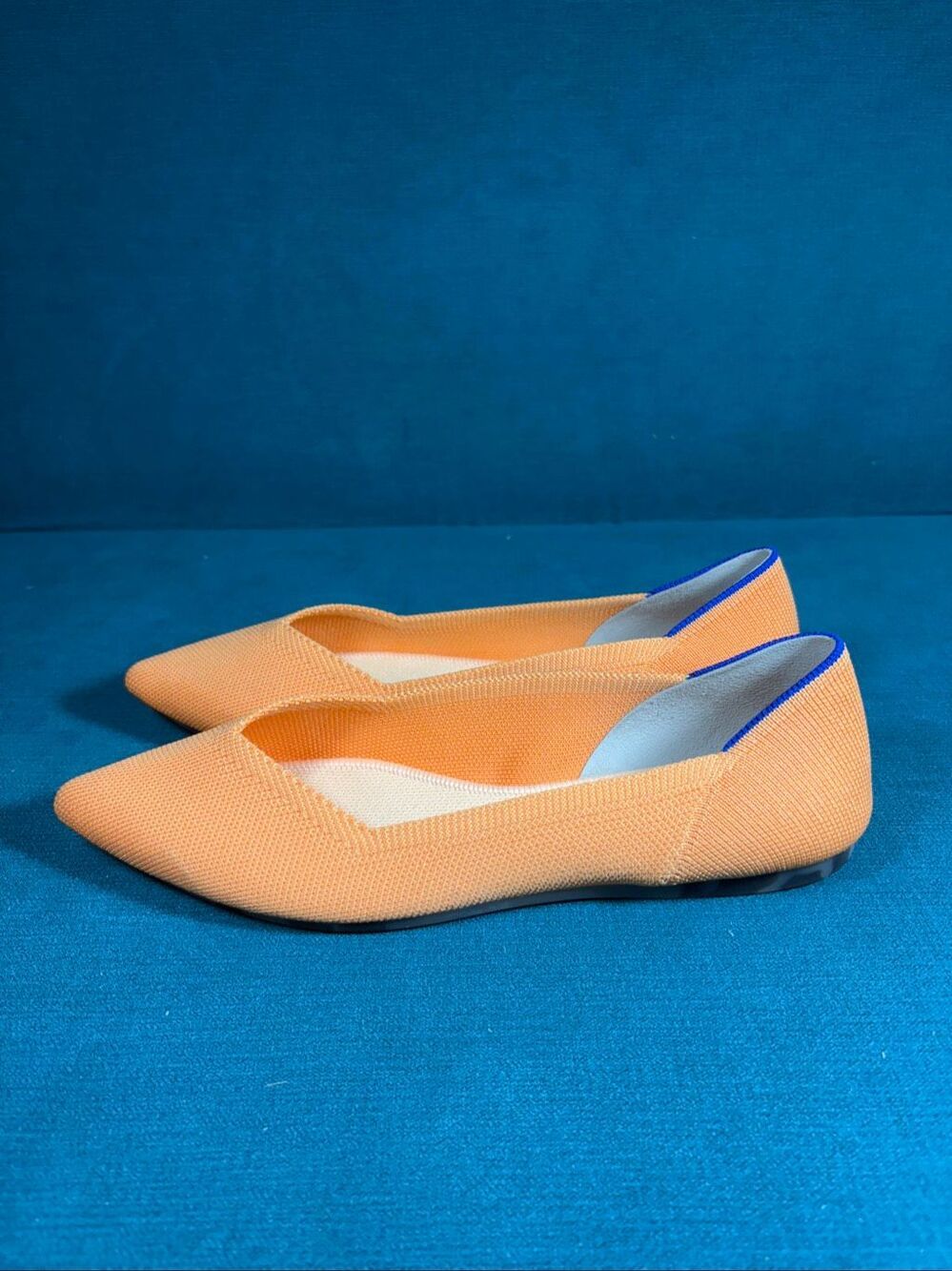 Rothy's The Point Apricot Orange Tortoiseshell Sole Women's Size 8.5 Flats 002-3